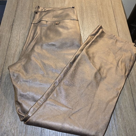 Sharon  Young Sz. 10 Bronze Leather Pants - Picture 10 of 11